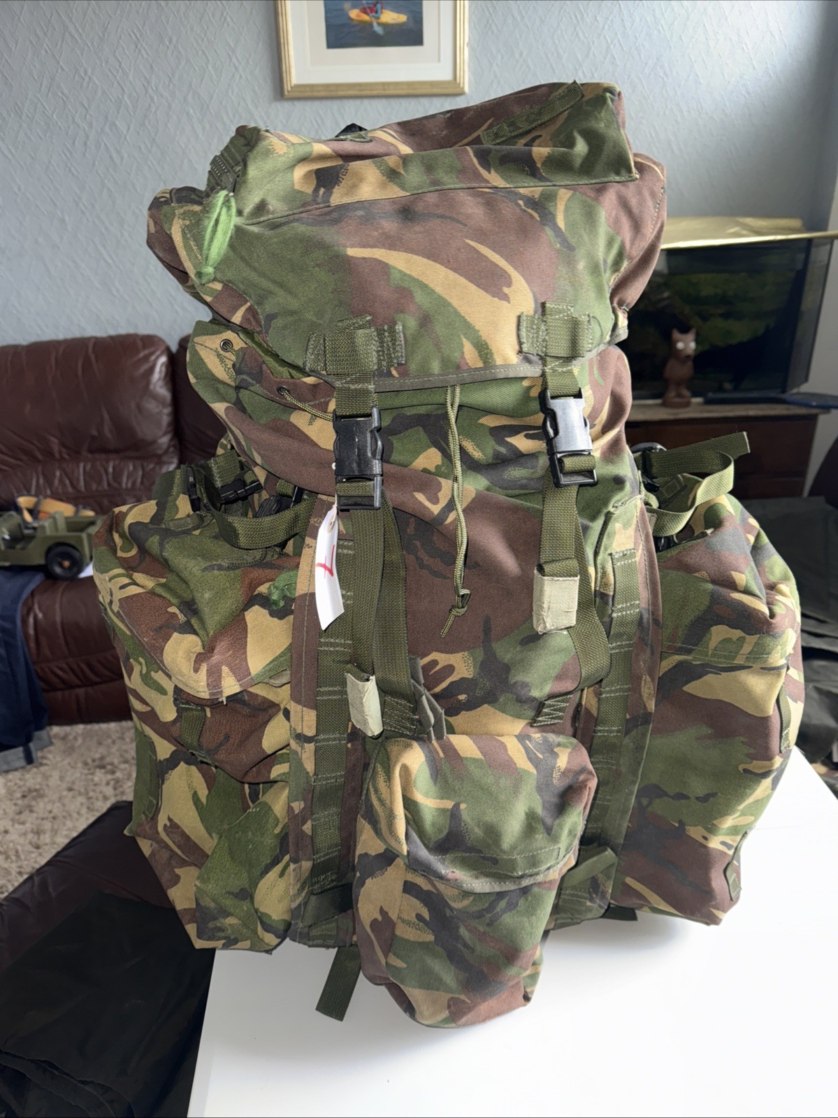British Army Issue Rucksack + Frame Long Convoluted Back DPM + Side Pouches INF