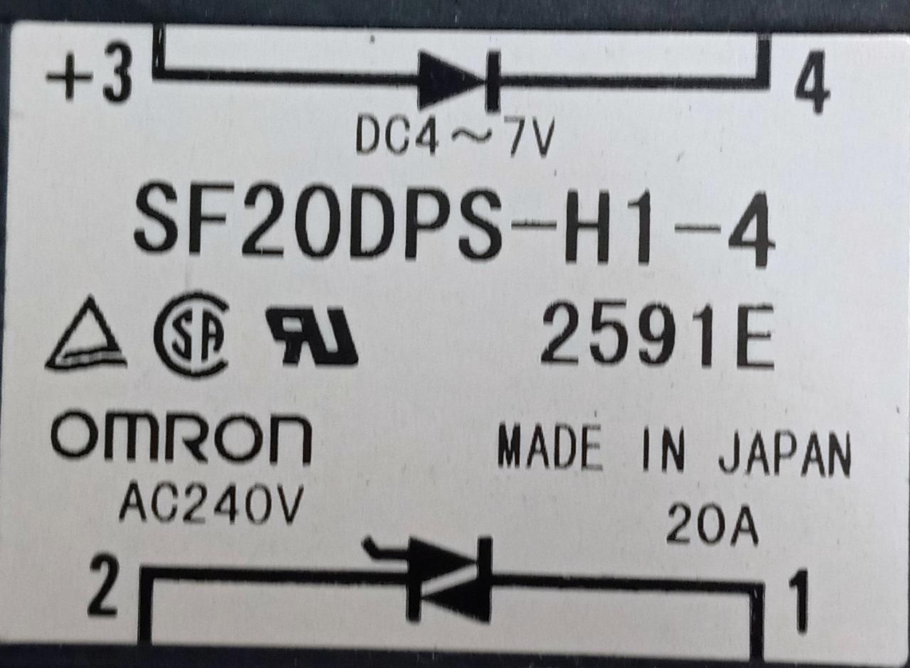 Omron SF20DPS-H1-4 Solid State Relay 20A 240VAC 4-7 VDC
