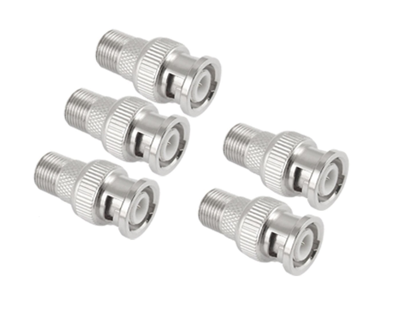 5 Pcs F Female to BNC Male Coax RF Connector RG6 RG59 Adapter