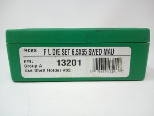RCBS 6.5x55 SWEDISH MAUSER, FULL LENGTH SIZING DIES.  PART# 13201.  USED