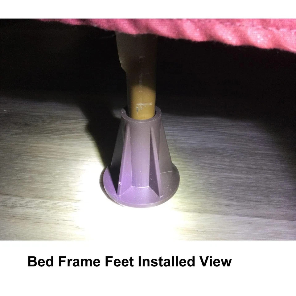 Steel Stem Bed Frame Feet to Replace Wheels. Replacement Feet Make Your Bed S...