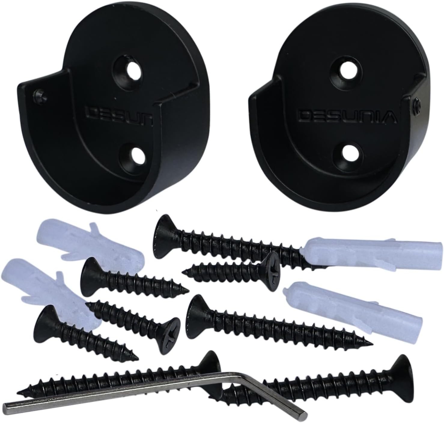 Closet Rod Support Flanges with Screw On Attachment | Heavy Duty Clothes Pole