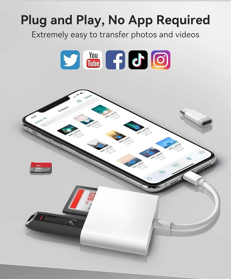 USB C Memory Card Reader Adapter High Speed Hub For MacBook iMac iPhone Android