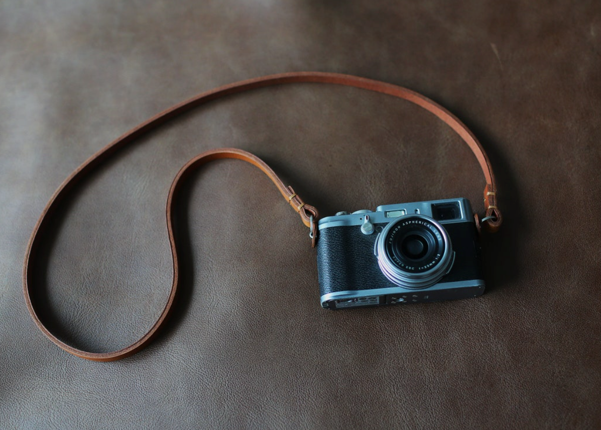 10mm thick brown leather handmade camera neck shoulder strap | windmup
