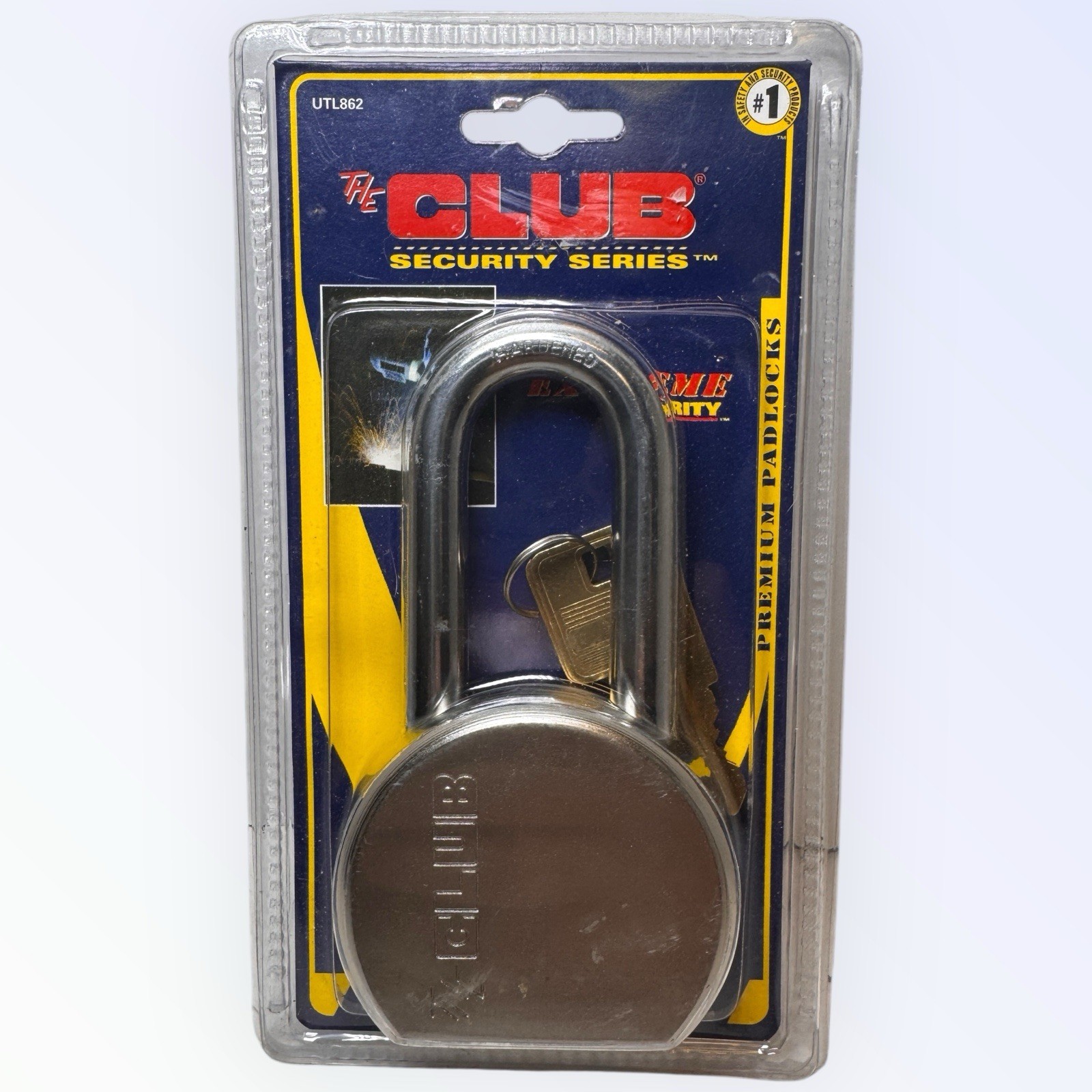 HUGE THE CLUB SECURITY SERIES LONG PADLOCK UTL862 Solid Lock Hardened Steel Body