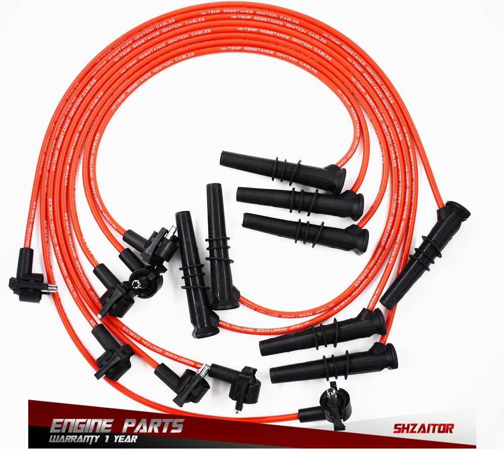 8*Red Spark Plug Wires For Ford F-150 F-250 Lincoln Mercury 96-99 4.6L V8 2X1320