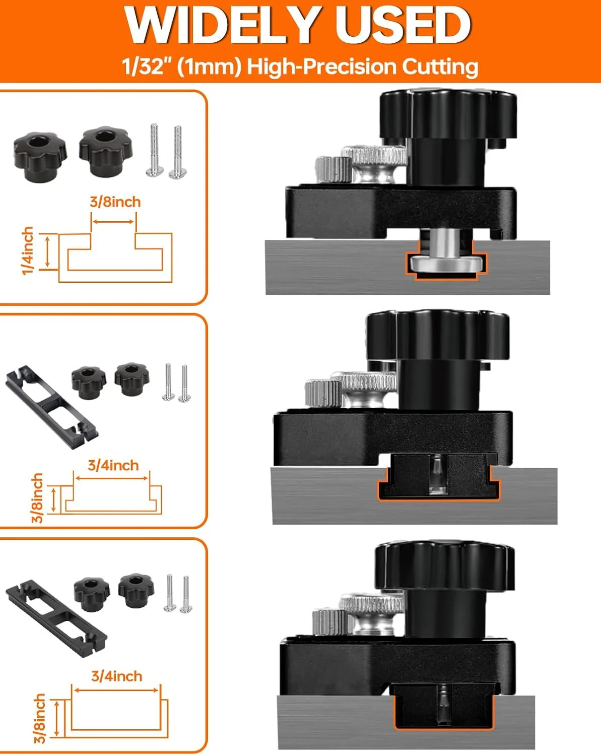 MATEWORK Thin Rip Jig Table Saw Jig Guide, 3 Rollers Anti-Kickback for Repetitiv