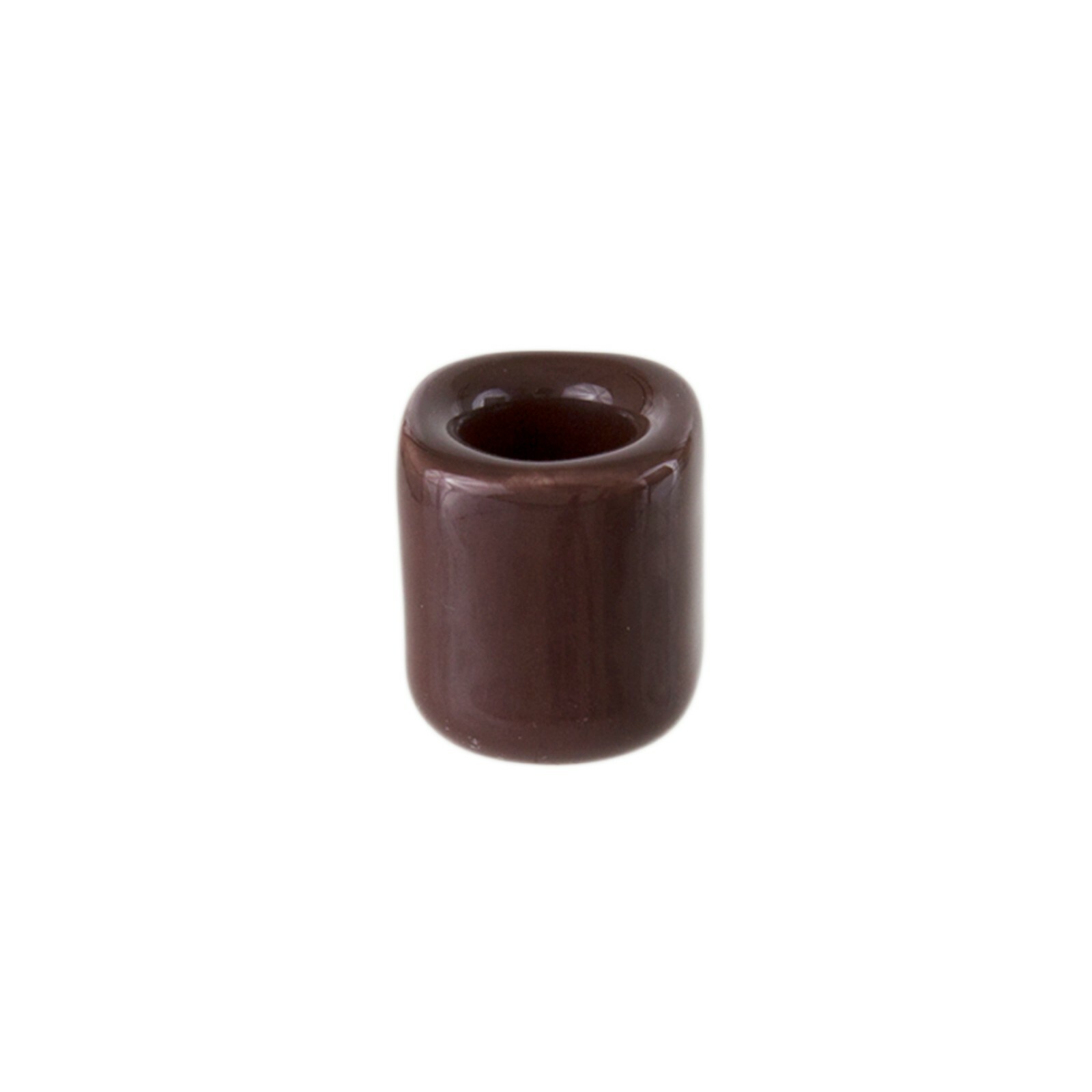 Mega Candles - Ceramic 1/2" Chime / Spell Candle Holder with Candles - BrownSet