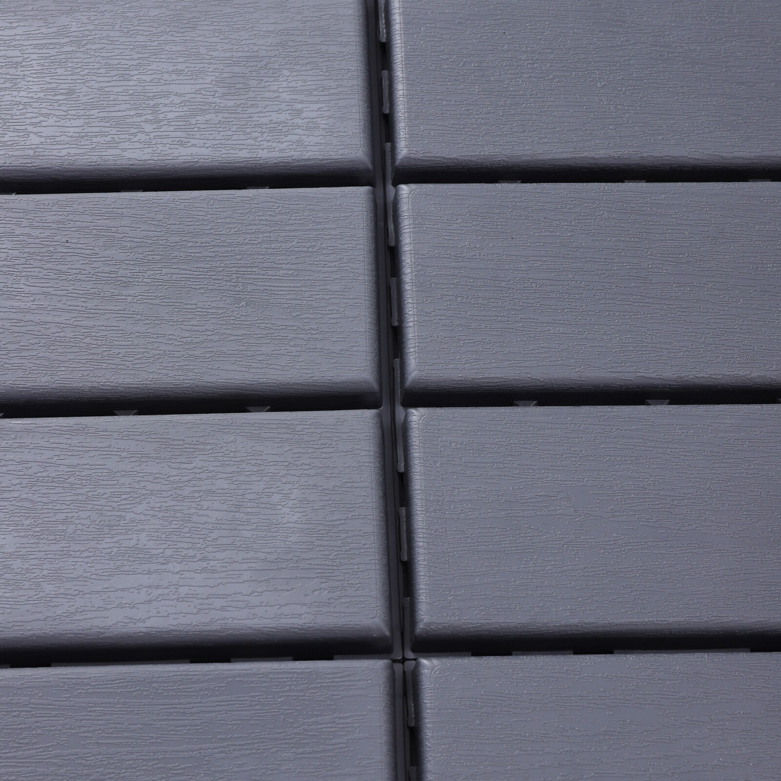 30 Pcs PB-319 Interlocking Deck Tiles Dark Gray Rectangular Efficient Drainage