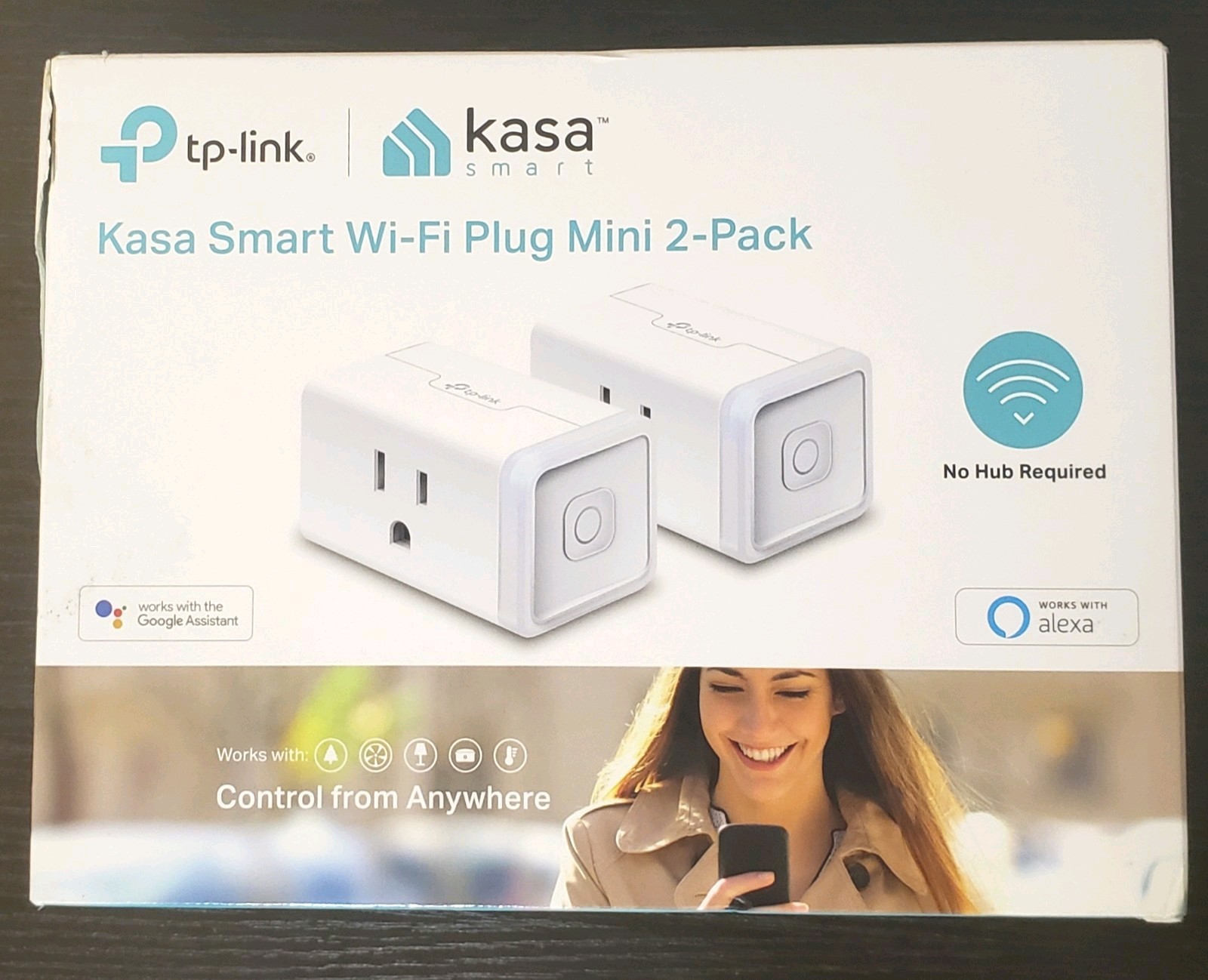TP-Link Kasa Smart Wi-Fi Plug Mini with Homekit 2-Pack - White