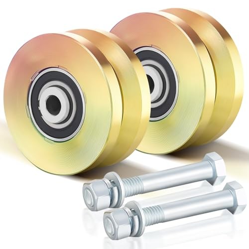 2 Sets 4" V Groove Slide Gate Roller Wheels | 2 Pack 4" Dia V Groove Casters