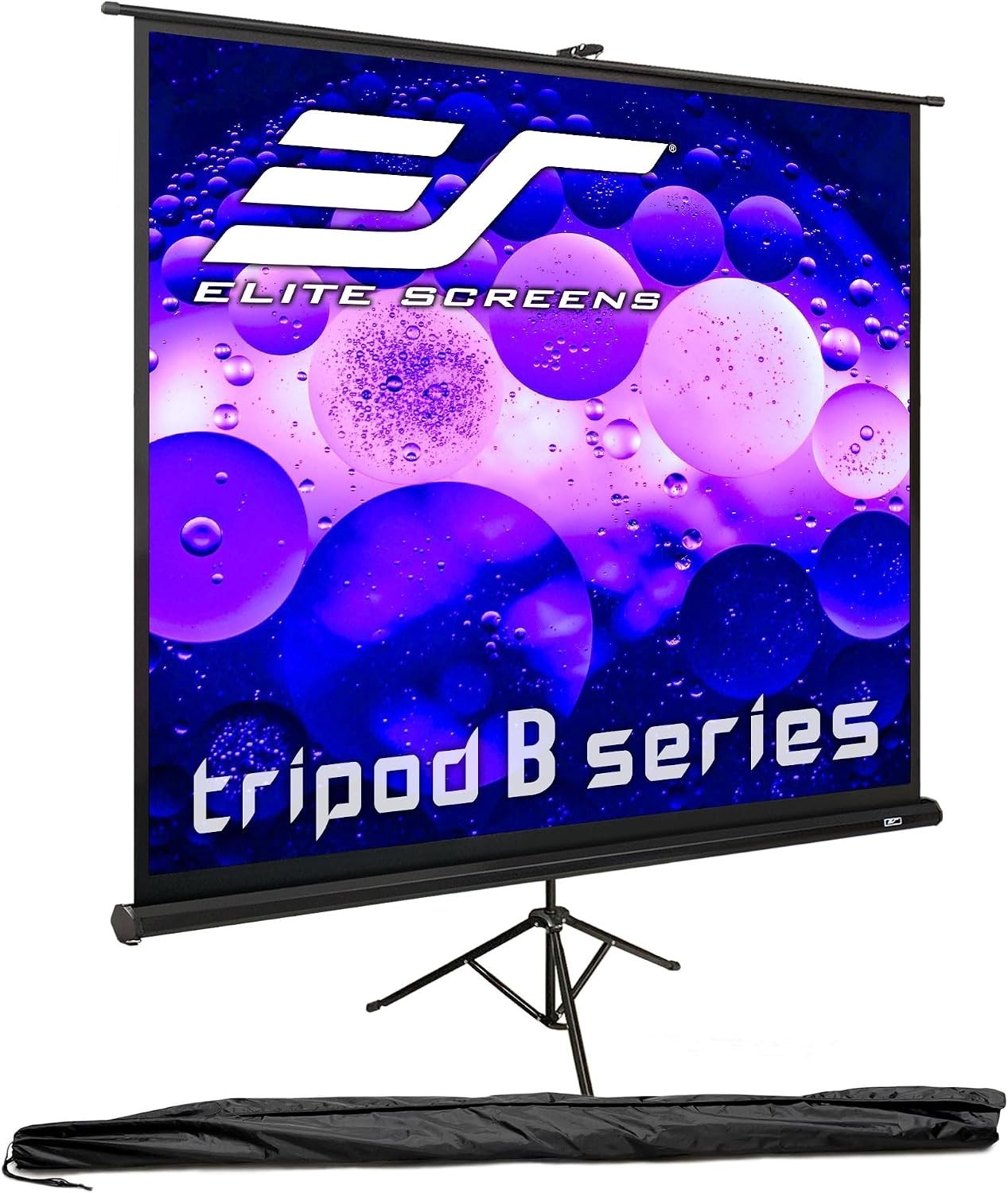 Elite Screens 50" Tripod Projector Screen 1:1 Portable Manual T50sb Black