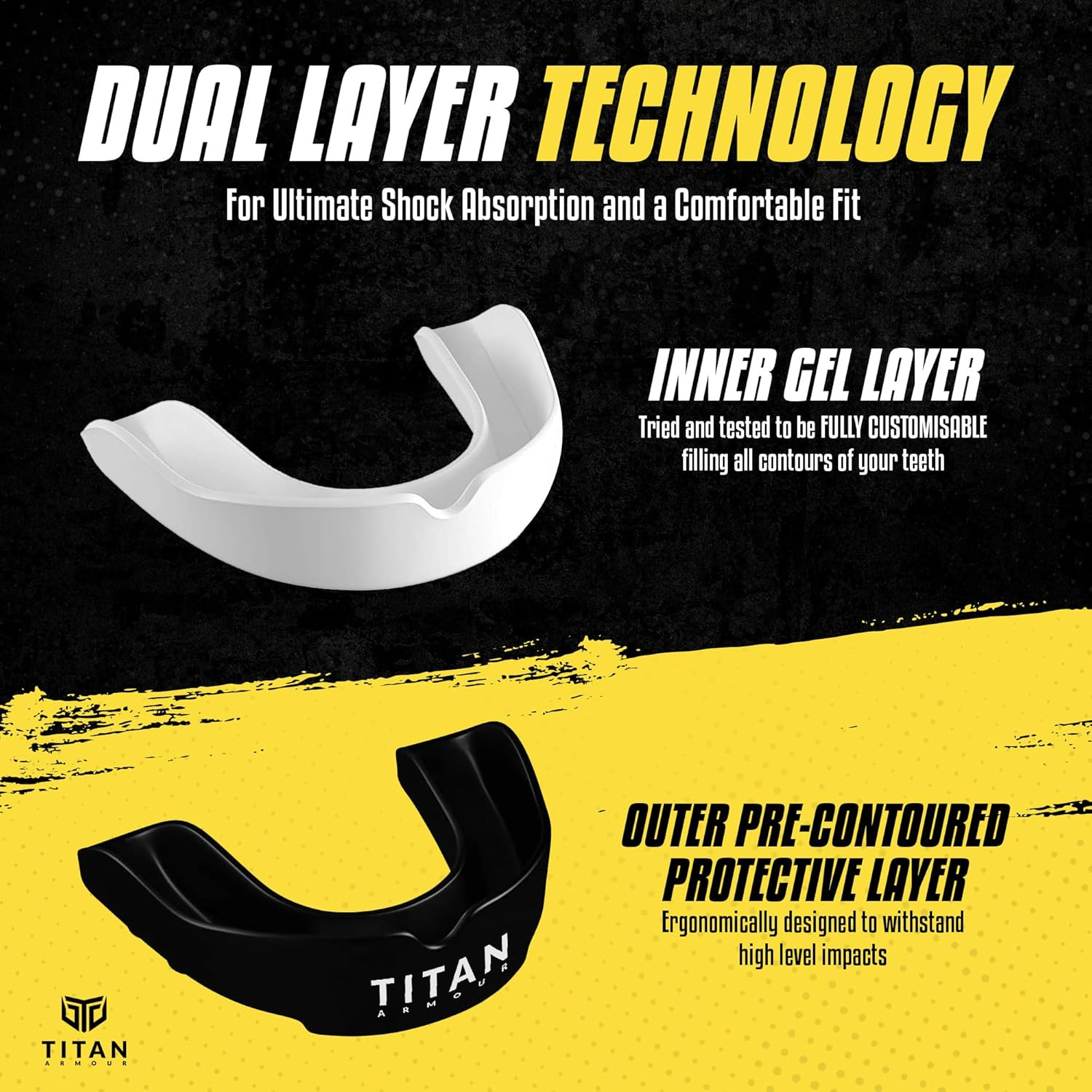 Titan Armour® Mouth Guard Boxing | Premium Dual-Layer | Case Included | Adult &