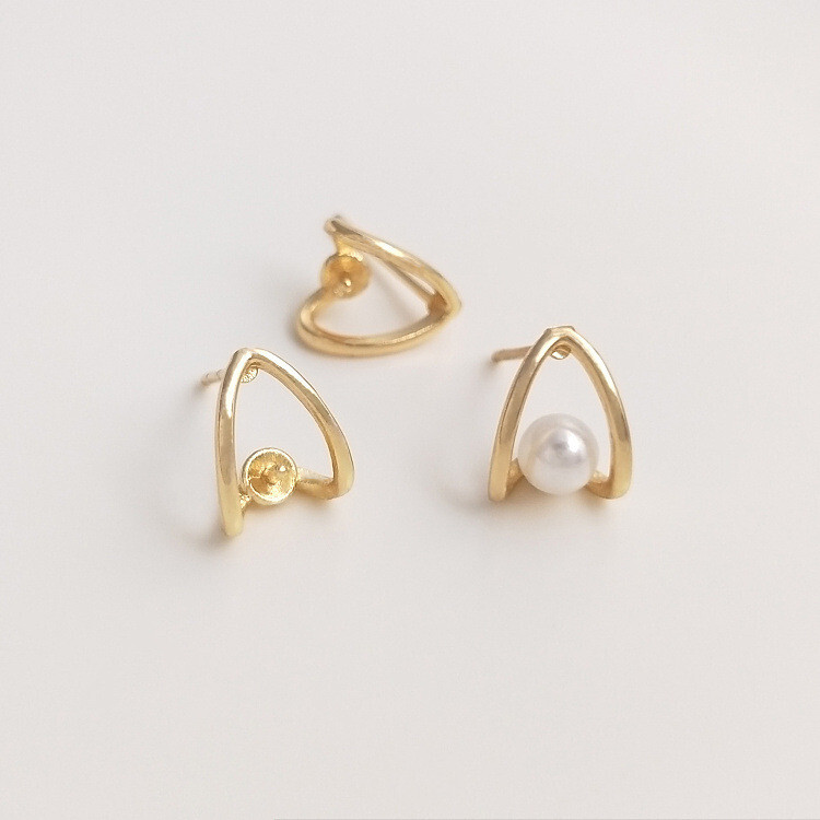 10pcs Water Drop Earring With Pearl Peg,Teardrop Earring,Half Drilled Pearl