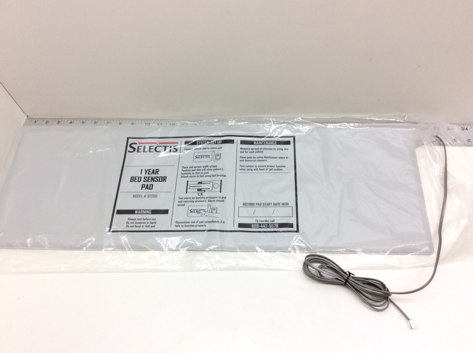 Selectis 1 Year Bed Sensor Pad Model 92200