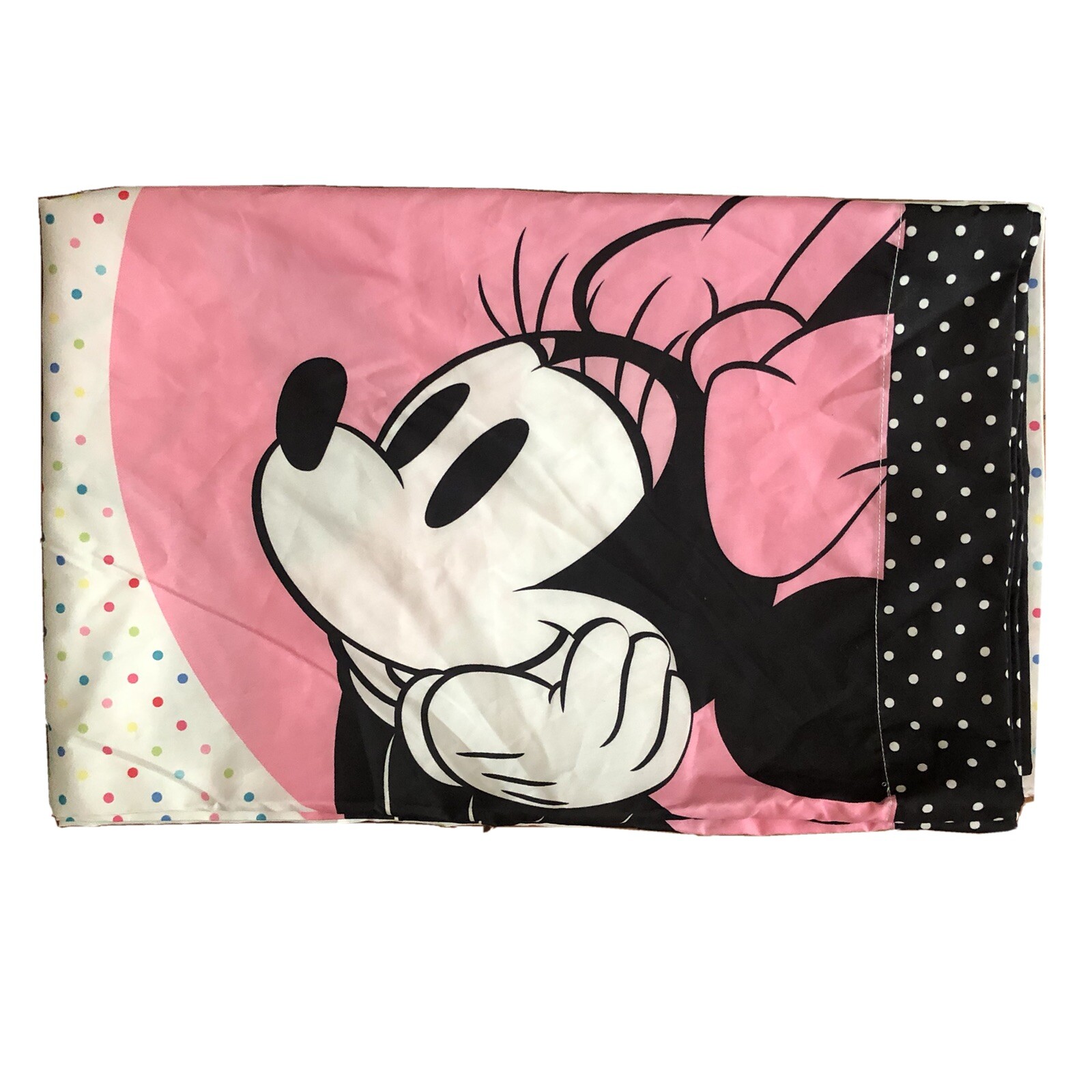 Disney Minnie Mouse Polka Dots Pair Of Standard Pillow Cases EUC