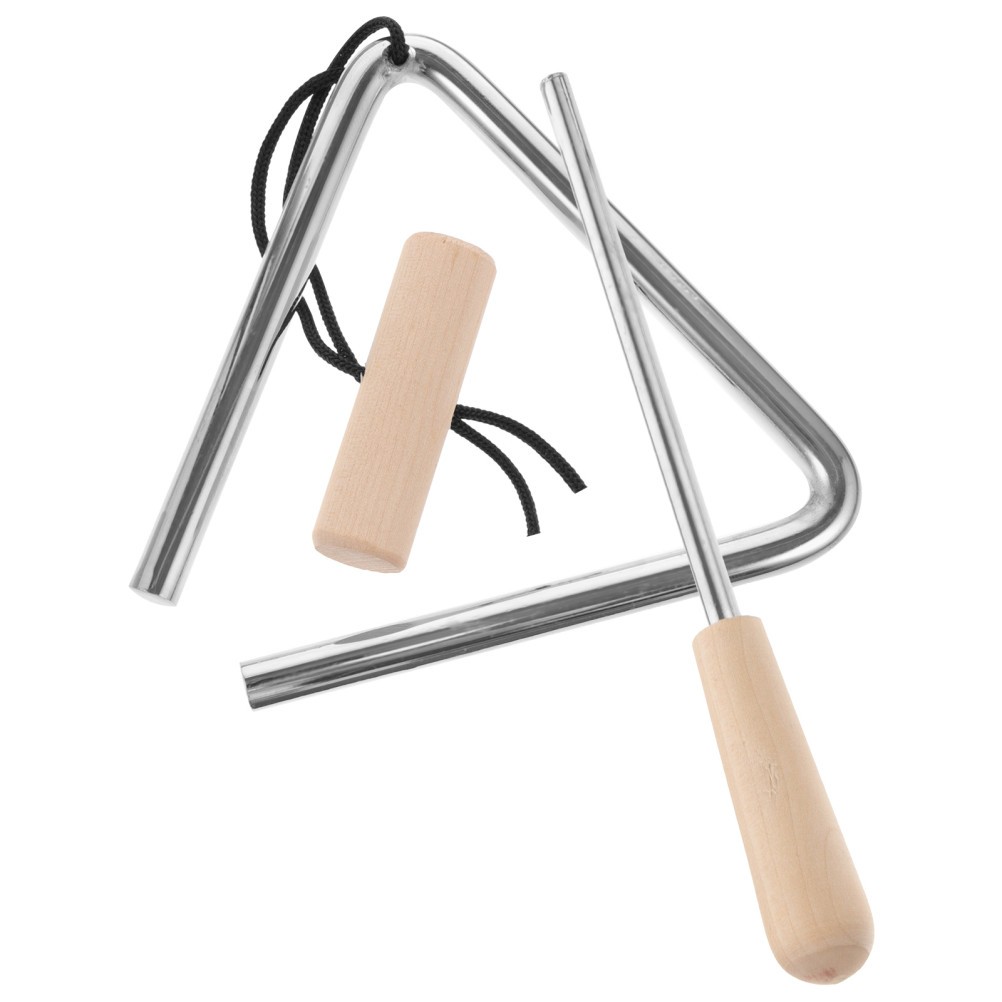 Triangle Musical Instrument for Kids Iron and Wood Durable Music Percussion Toy