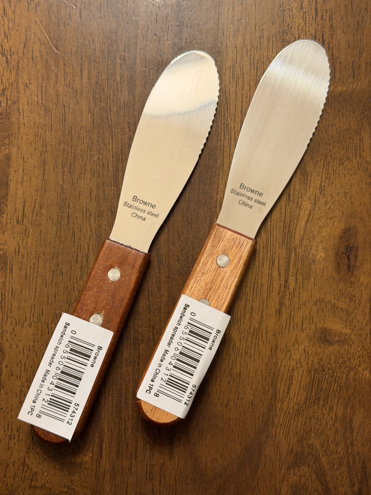 Set of 2 Browne Foodservice Sandwich Knife Butter Spreaders Stainless BRAND NEW