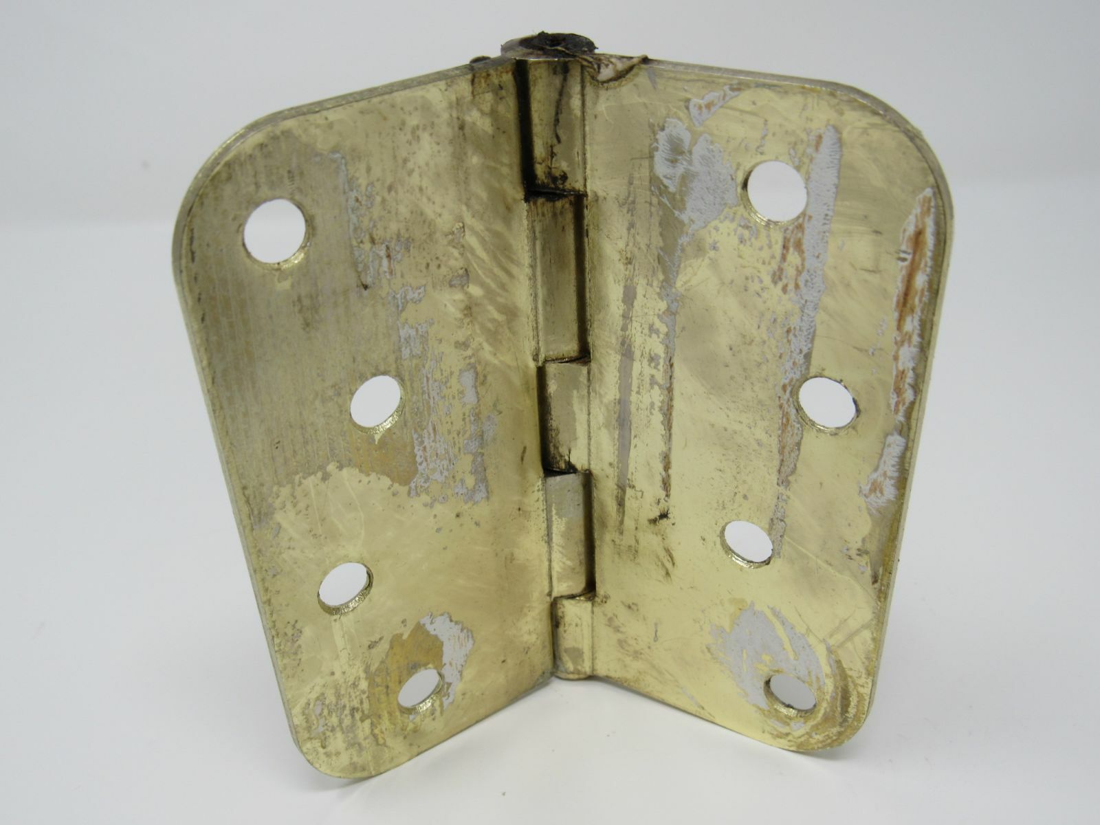 Standard Door Hinge 4-in Polished Brass 4 Holes Rounded Corners