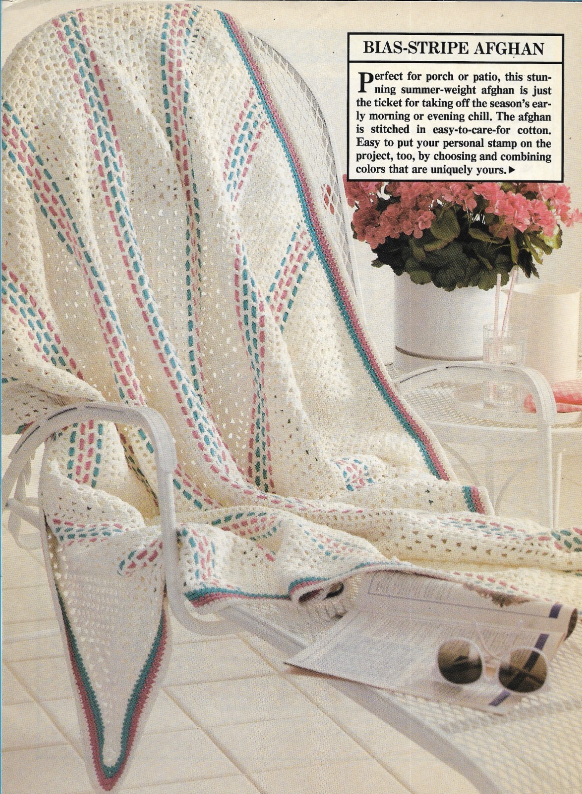 Bias-Stripe Afghan crochet pattern instructions