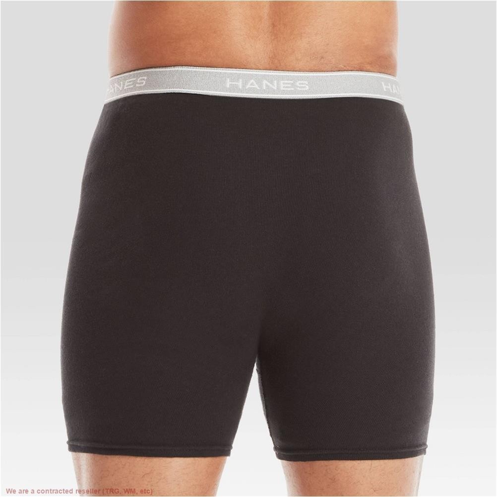 Hanes Men's Super Value Moisture-Wicking Cotton Boxer Briefs 10pk - Black/Gra...
