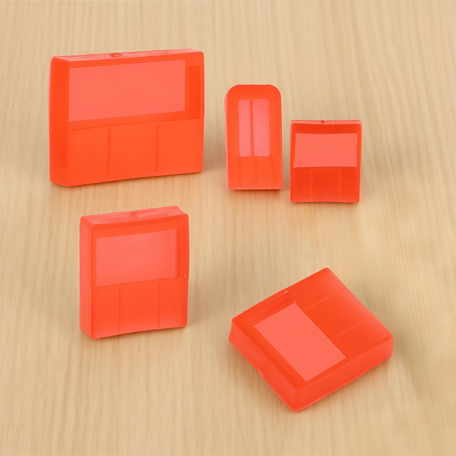 20pcs Chisel Edge Guards, Plastic Protective Covers for 1.9x0.98cm, Red