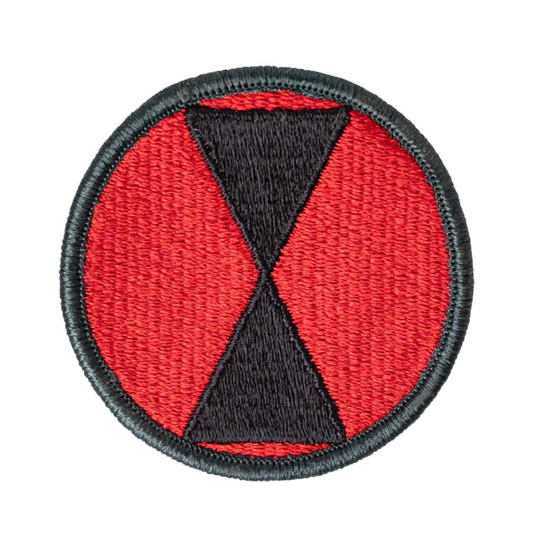 7th Infantry Division Color Patch with Hook Fastener-Veteran Owned Business