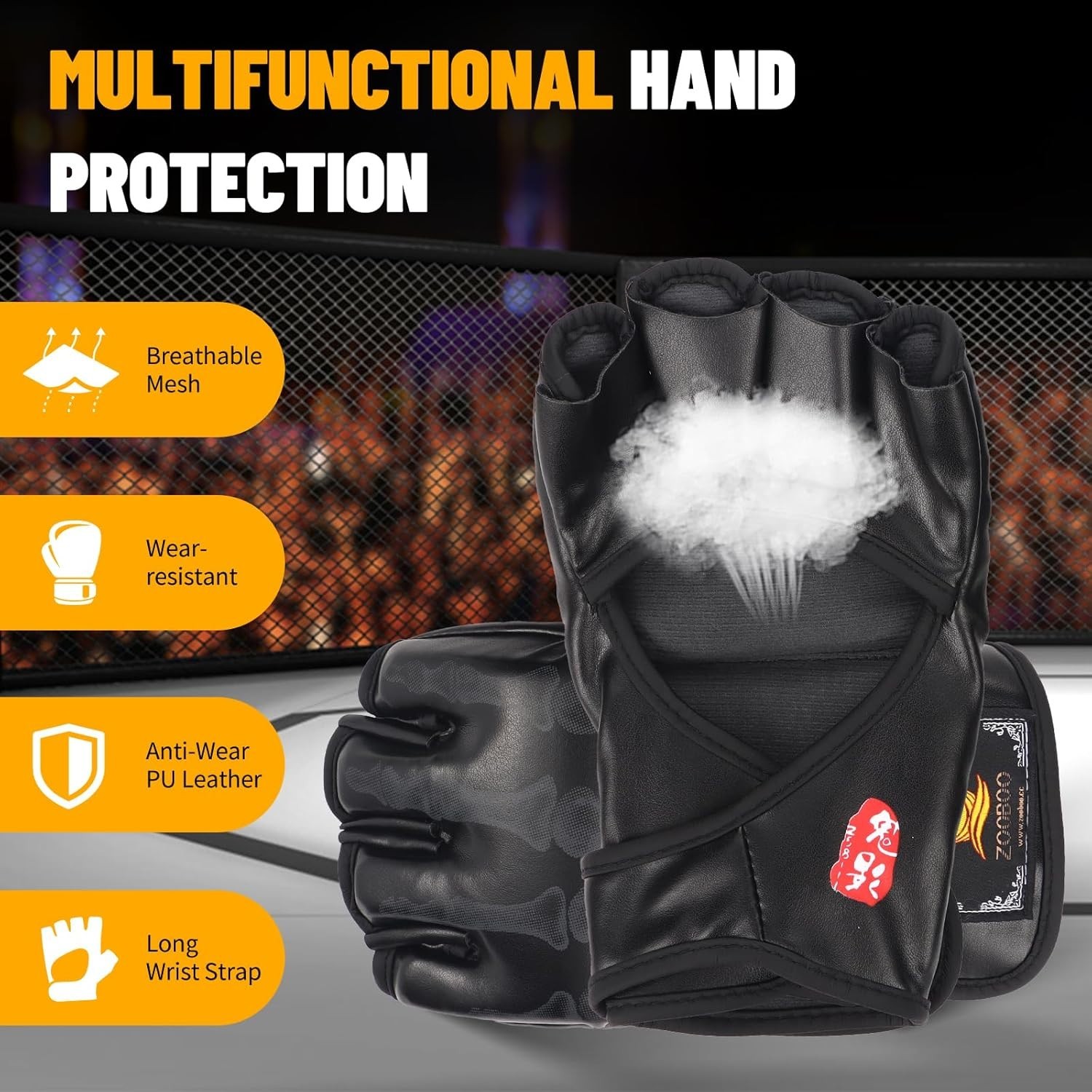 Breathable Half-Finger Boxing Gloves with Strong Grip for Ultimate Training