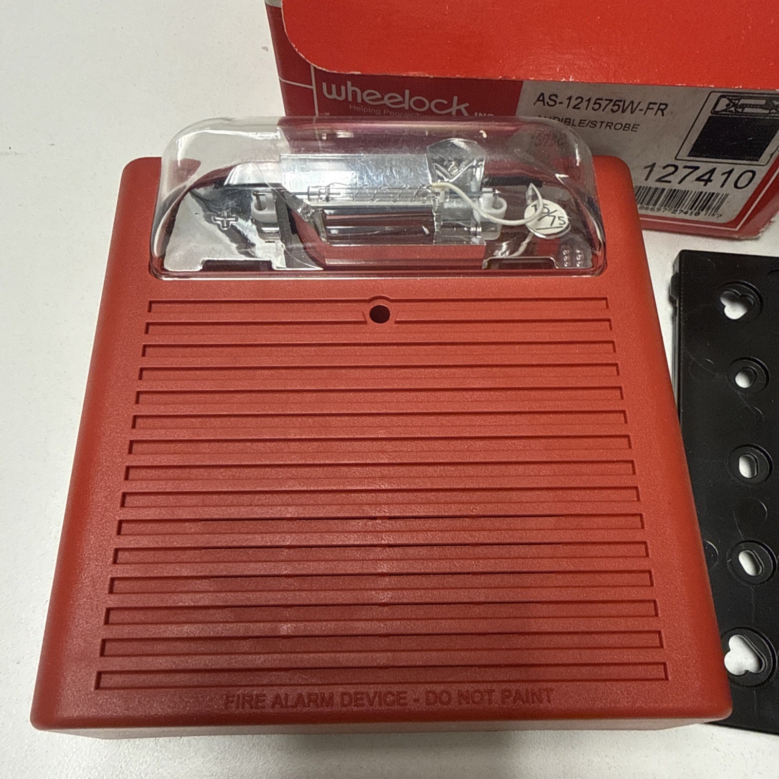 Wheelock AS-121575w-fr 12VDC Red 2-wire Fire Alarm Audible Horn Strobe 15/75cd