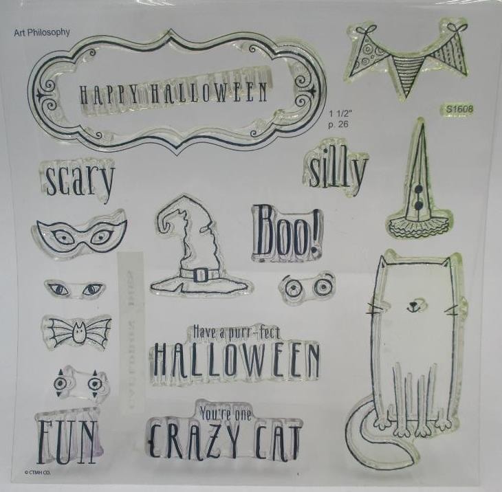Close to My Heart CTMH S1608 Stamp Set Purr-Fect Halloween Cat Kitten Witch