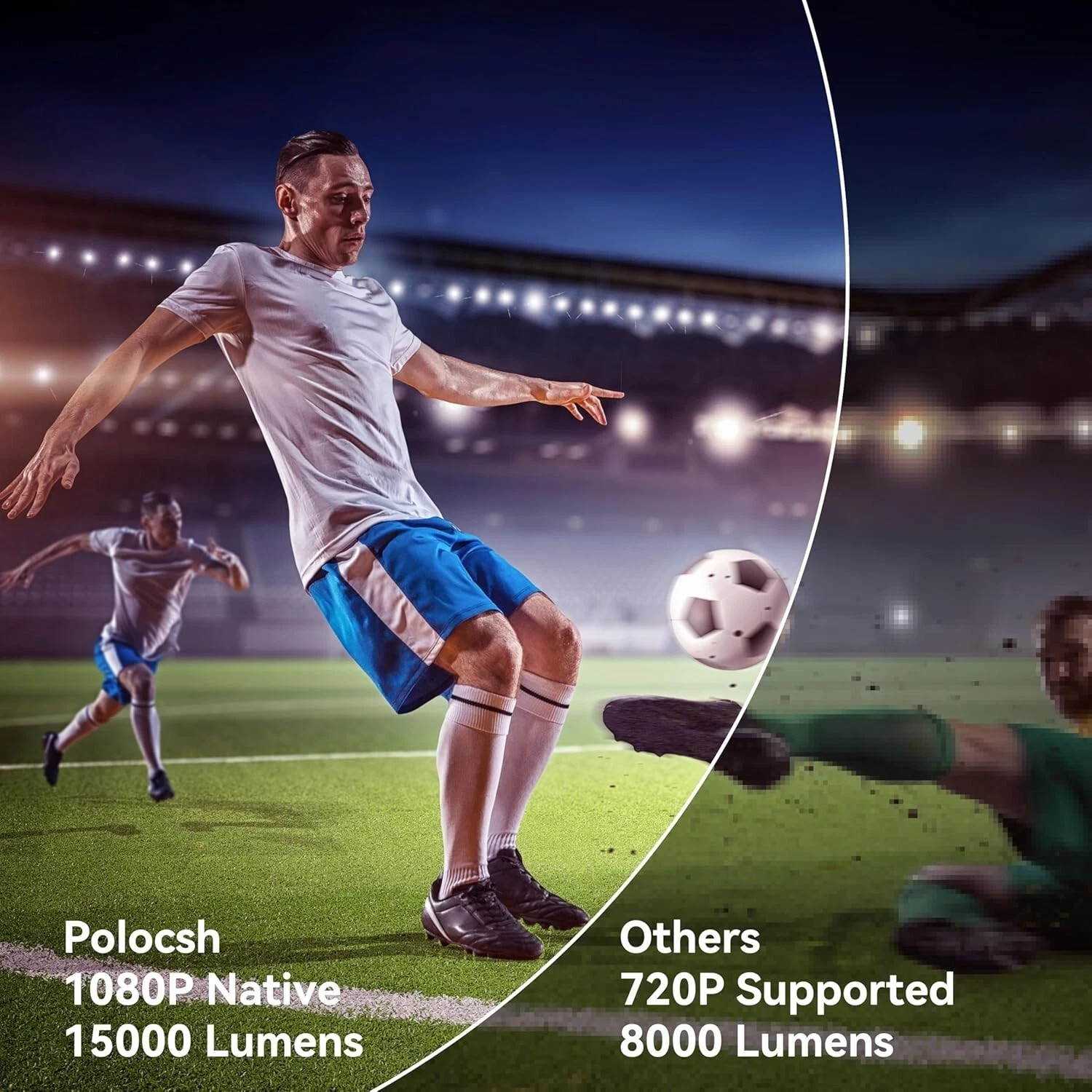 Polocsh Mini Projector with WiFi and Bluetooth, Portable Projector 1080P Support