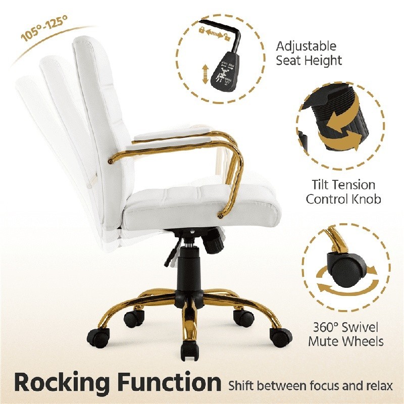 Ergonomic Executive Swivel Office Chair W/ Adjustable Height Tilt Lock Arms New