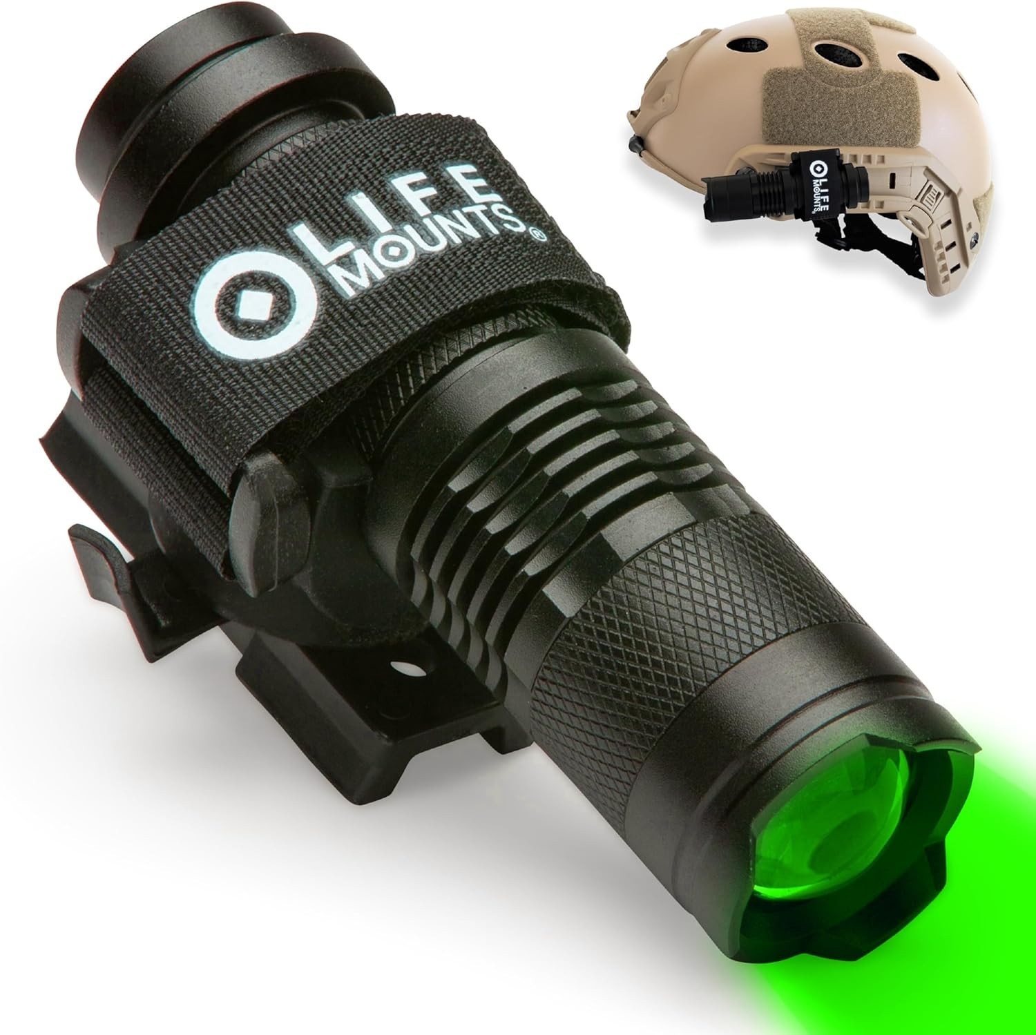 Hands-Free Tactical Helmet Flashlight Mount - 300 Lumen, Shockproof & Detachable