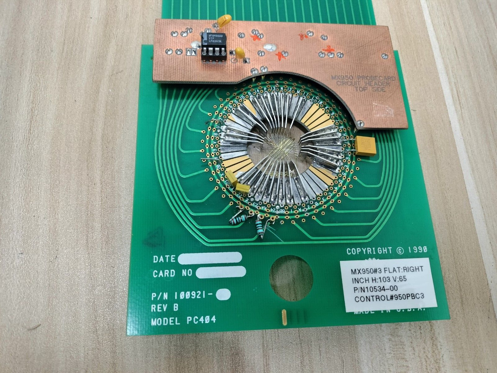 MX950#3 FLAT:RIGHT PROBEBOARD CERPROBE (P/N 10534-00)