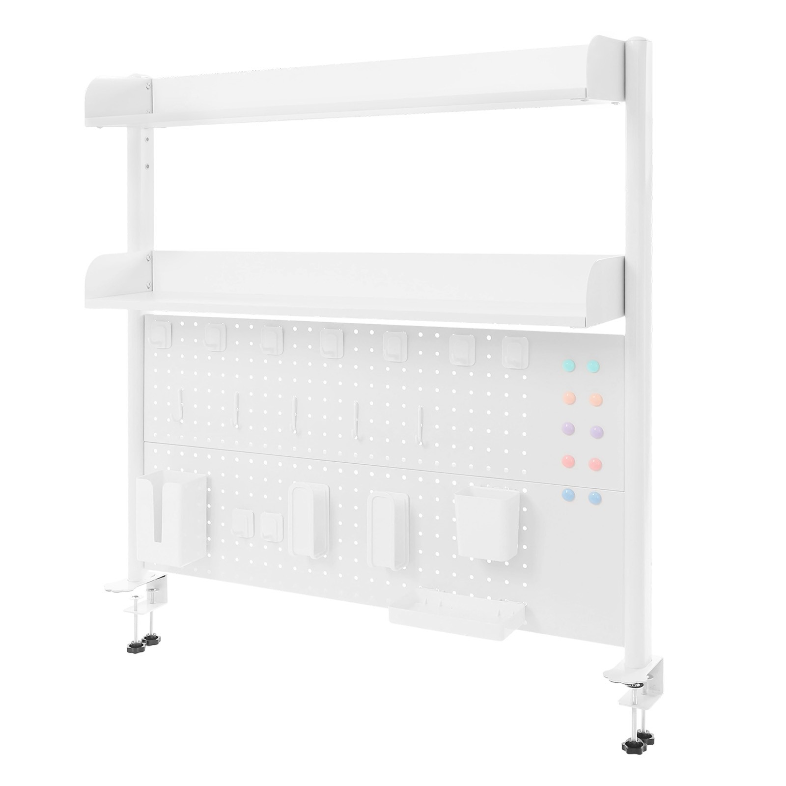 Clip-on Bookshelf 2 Tiers White Multipurpose Clip-on Desk Organiser Countertop