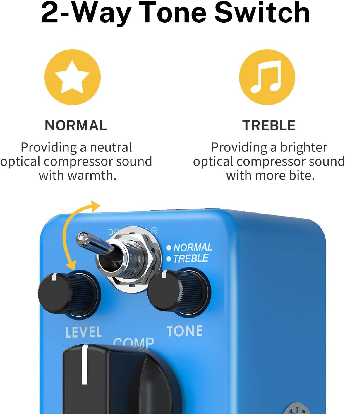 Donner Compressor Pedal, Ultimate Comp 2 Modes Compression Effect Pedal Pure Ana