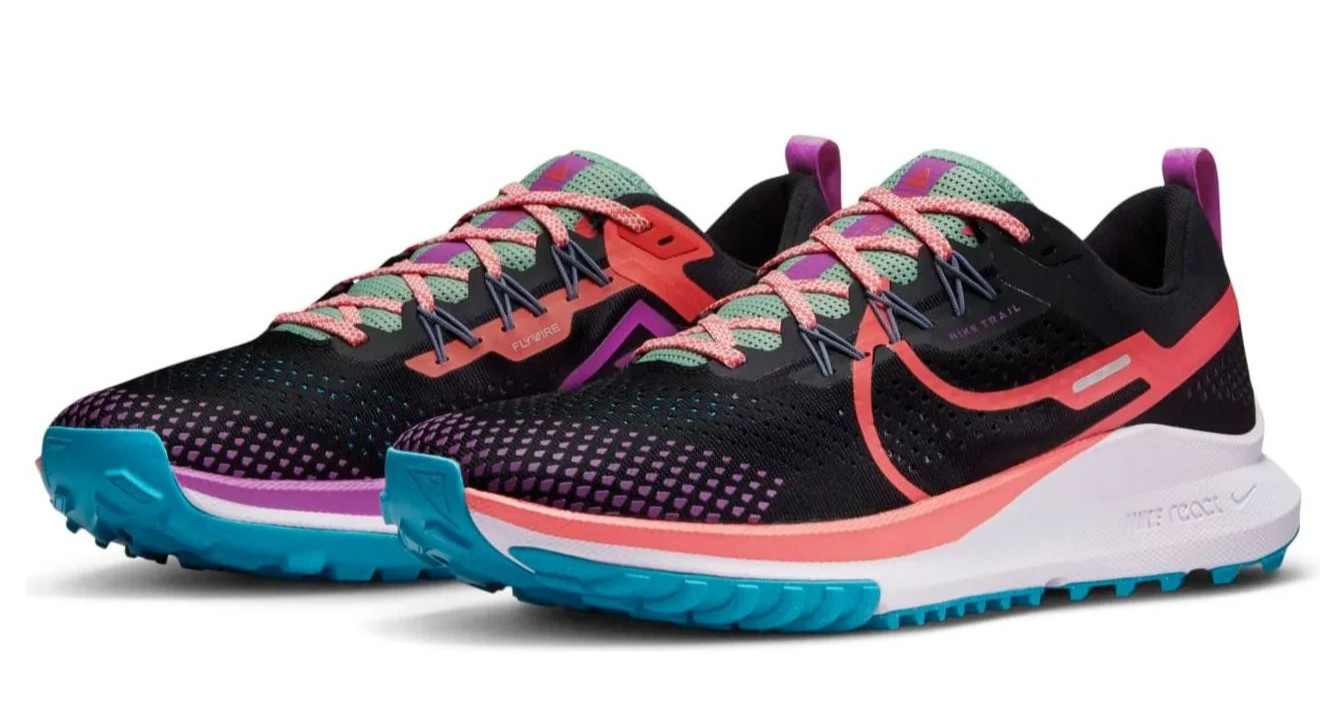 Nike® React (Men's 12.5) Pegasus™ Trail 4 Running Shoes in 'Black Magic Ember'
