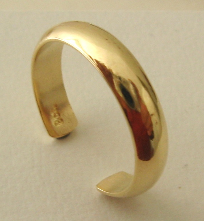 GENUINE SOLID 9K 9ct YELLOW GOLD PLAIN DOME TOE RING