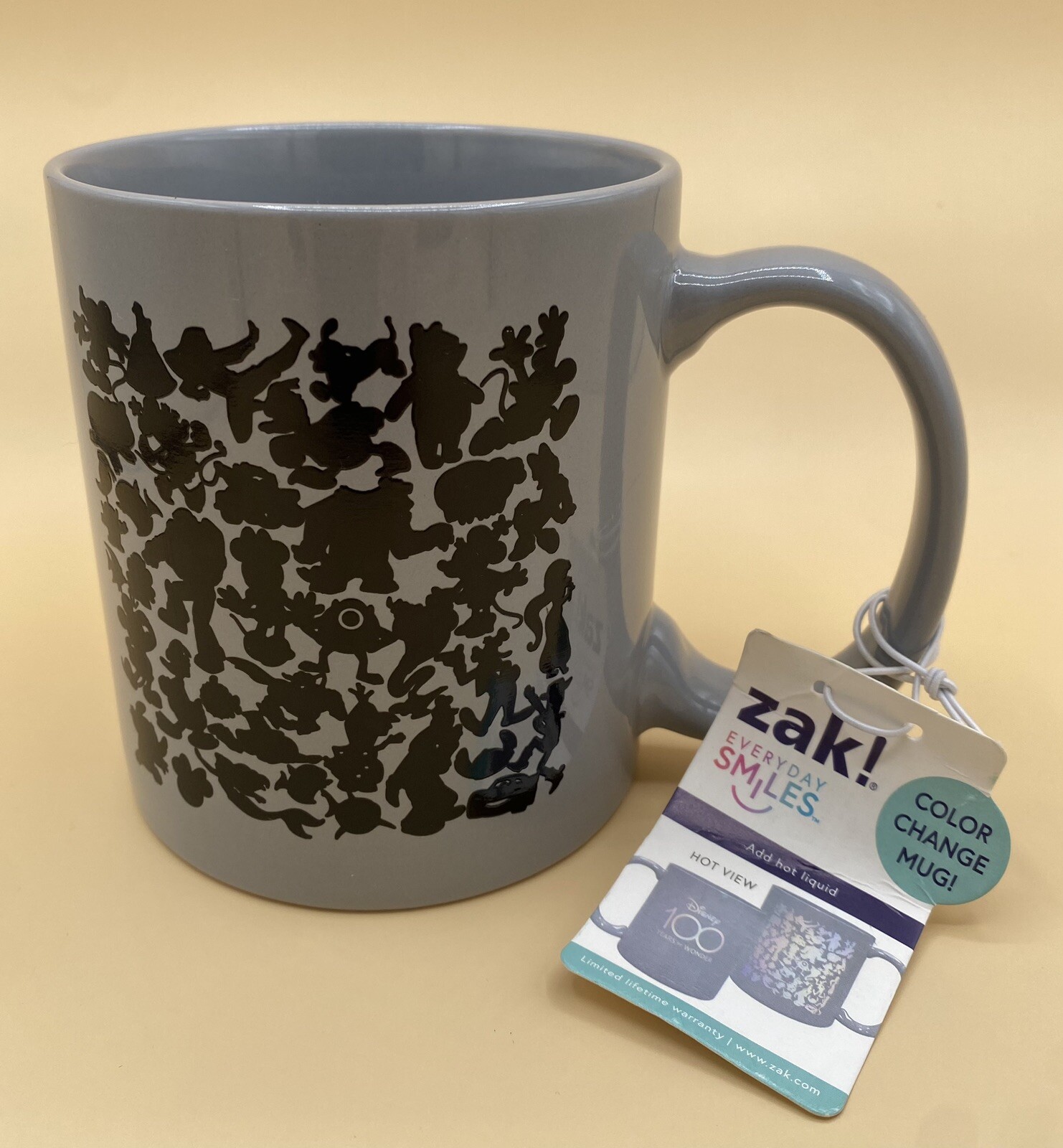 Disney 100 Years Of Wonder Color Change Mug Gray—Zak Everyday Smiles *NEW*