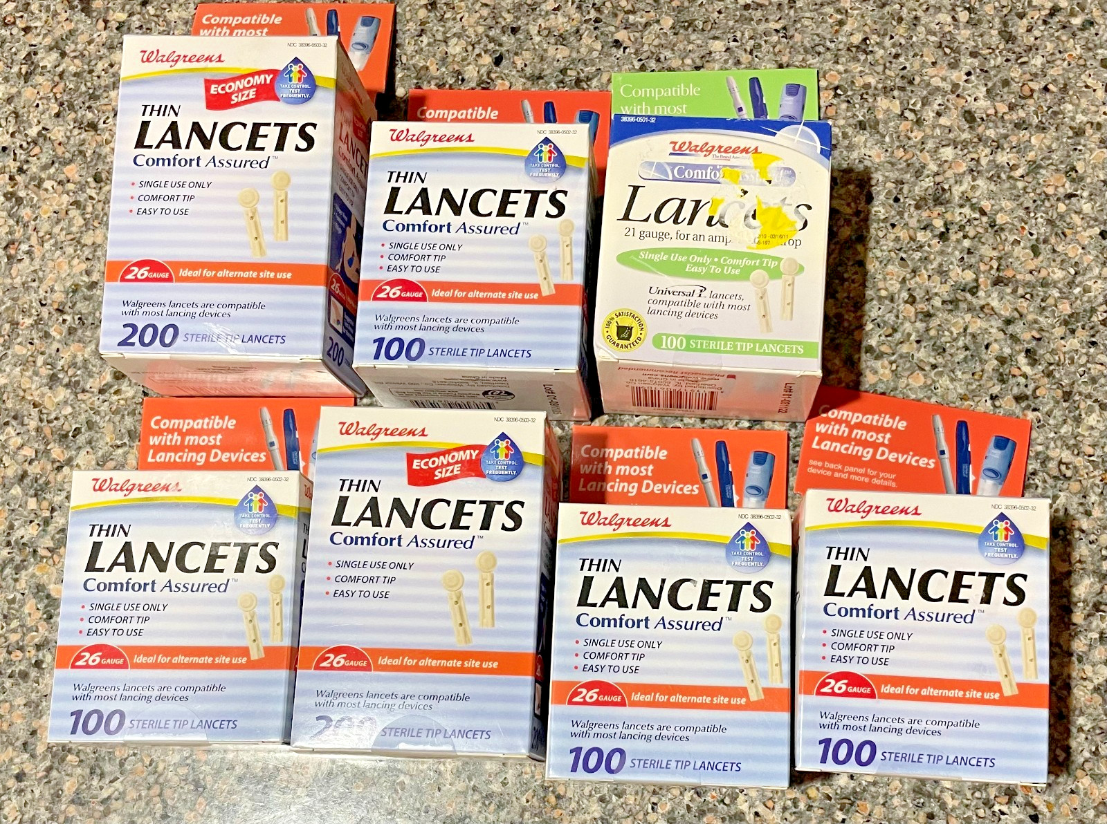 800 universal lancets 26 gauge and 100 21 gauge