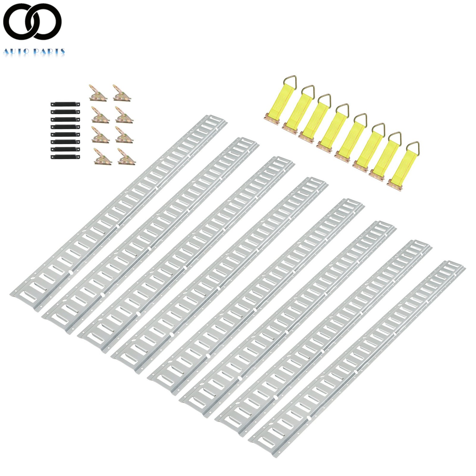 32 PCS E Track Tie Down Rail Kit 5' E Track Rails Enclosed Cargo For Trailer