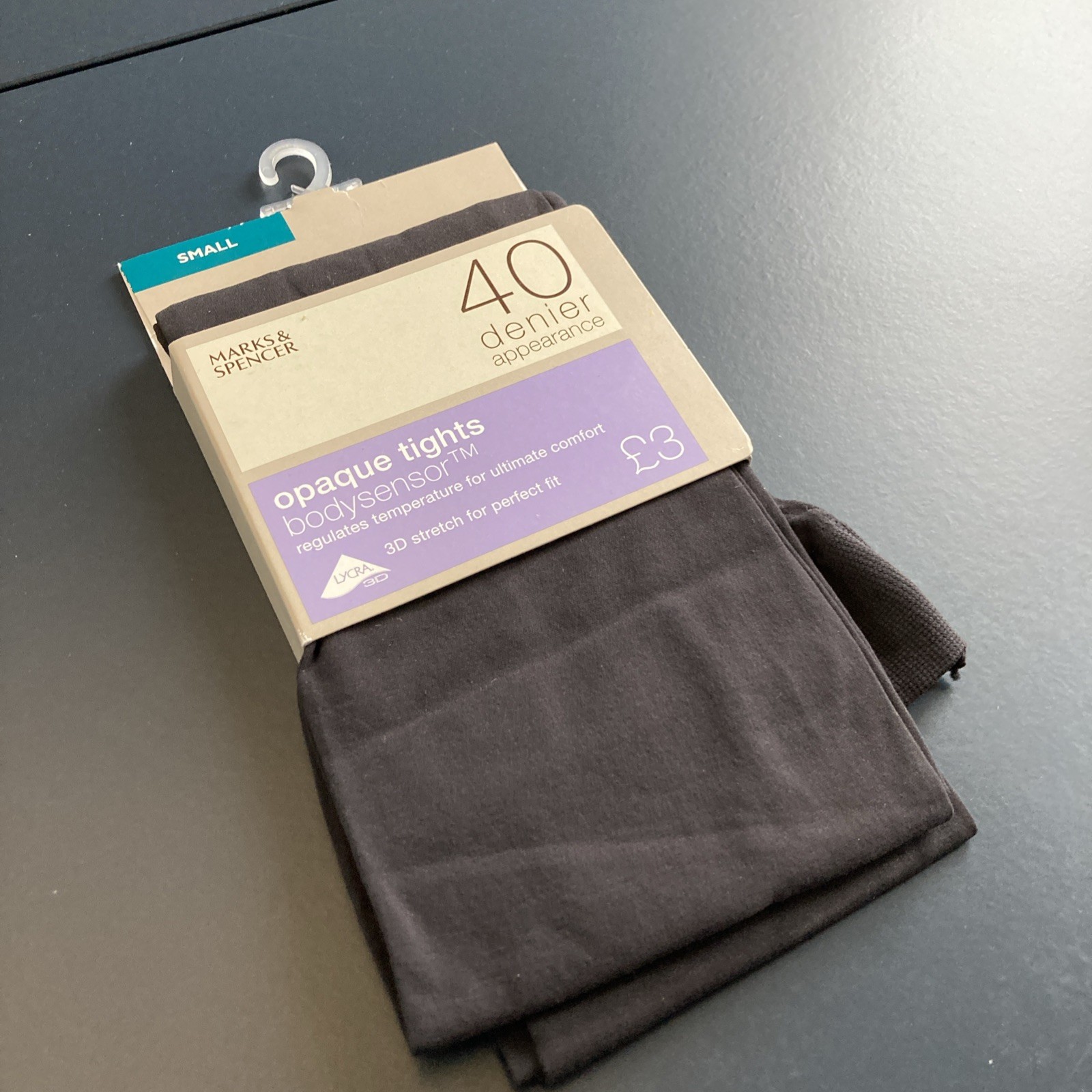 Marks Spencer Bodysensor Tights Small Charcoal 40 Denier 3D Stretch
