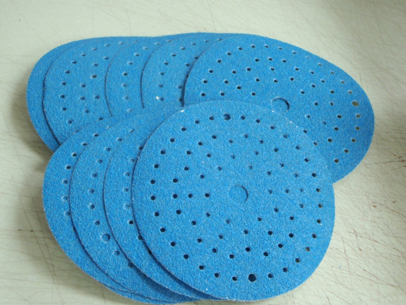 sandpaper disc 6" hook/loop blue p120 sanding 91953 pac of 10 ceramic blend boat