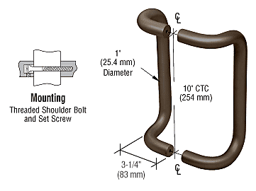 CRL 2952PRBRZ Dark Bronze Paired Back-to-Back Offset Door Pull