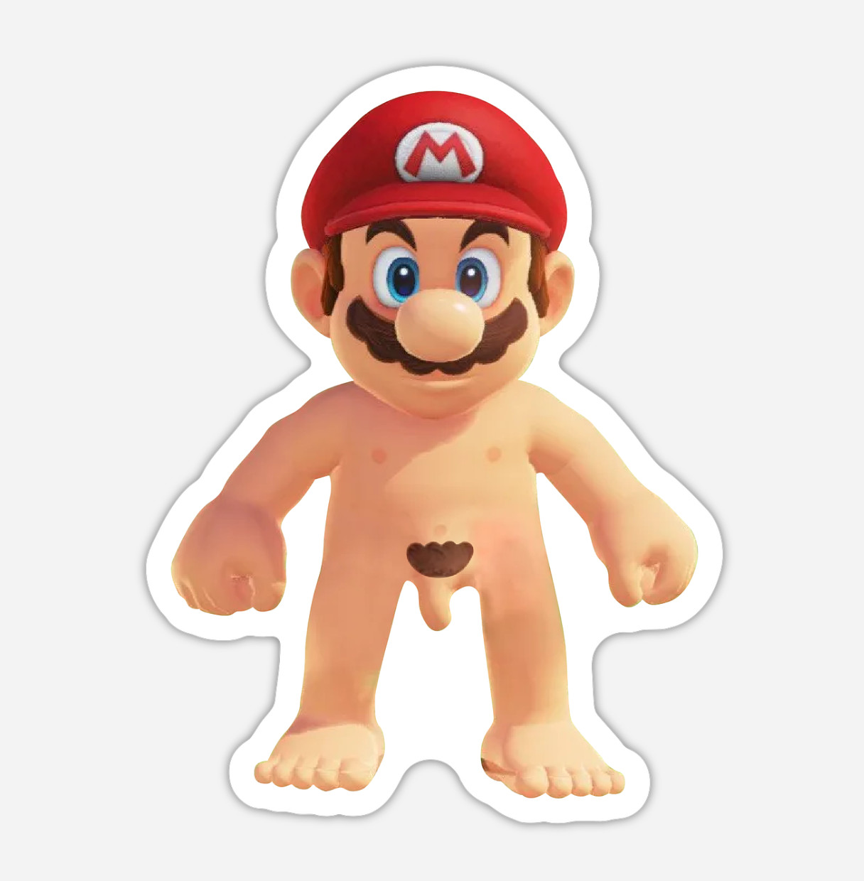 3" Naked Mario Sticker Matt Finish Nintendo Luigi Super Peach Bowser N64 Odyssey