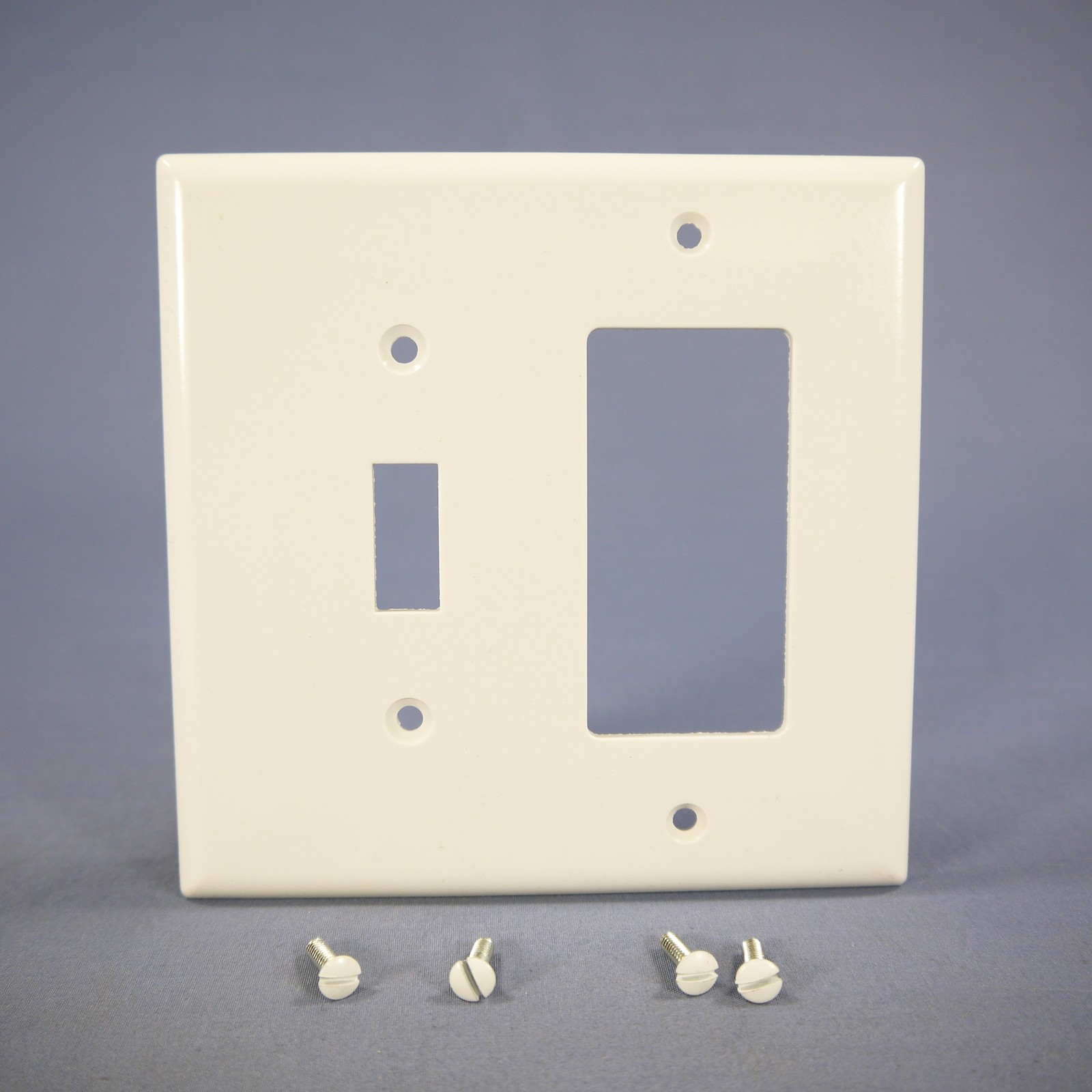Eagle 2053W White 2-Gang Toggle Switch Decorator GFCI Plastic Mid-Size Wallplate