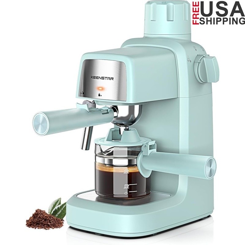 Easy Coffee Maker Fast Brewing Espresso Machine W/ Steam Wand Compact Design New