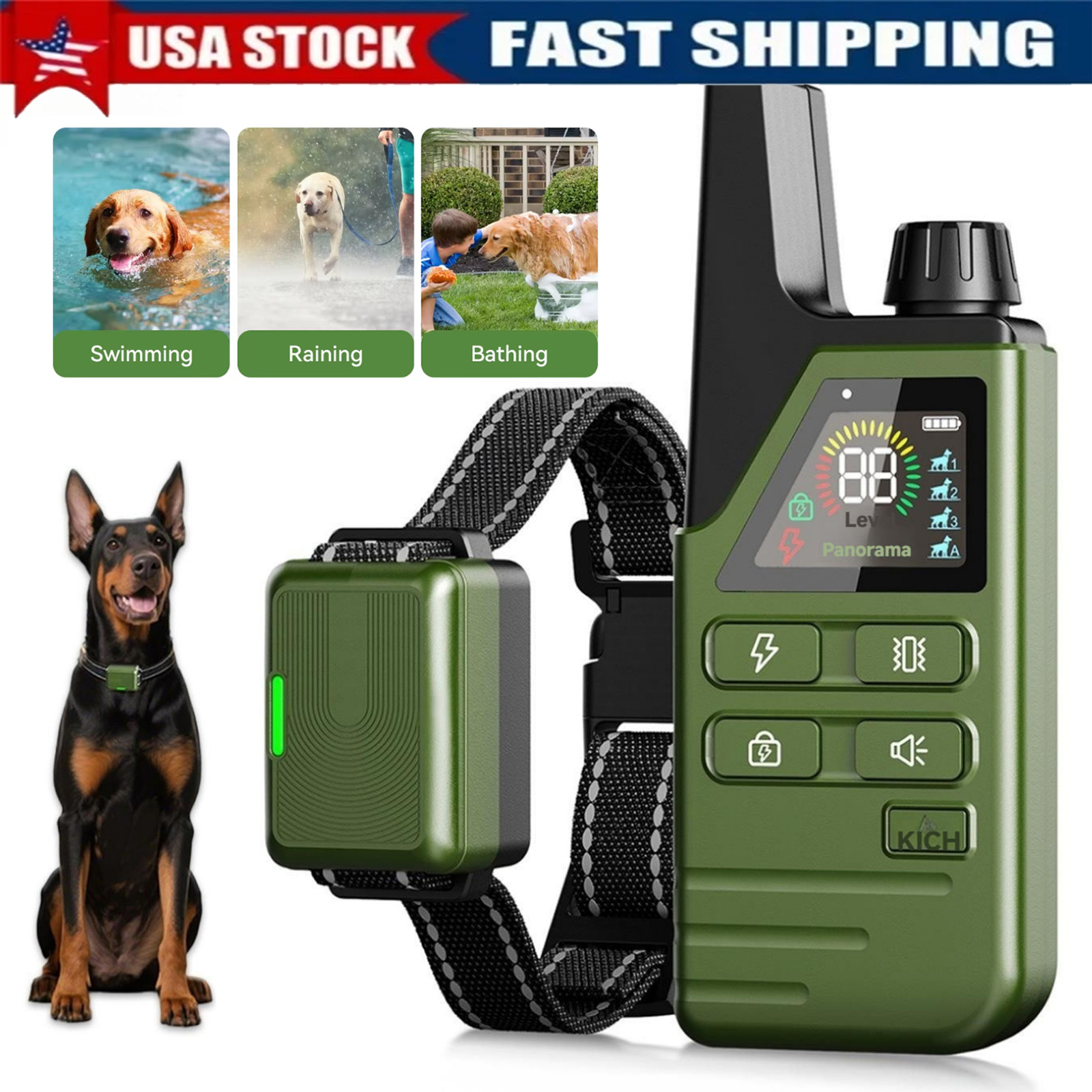 Remote Dog Shock Training Collar 4500FT Rechargeable Waterproof Pet Trainer NEW