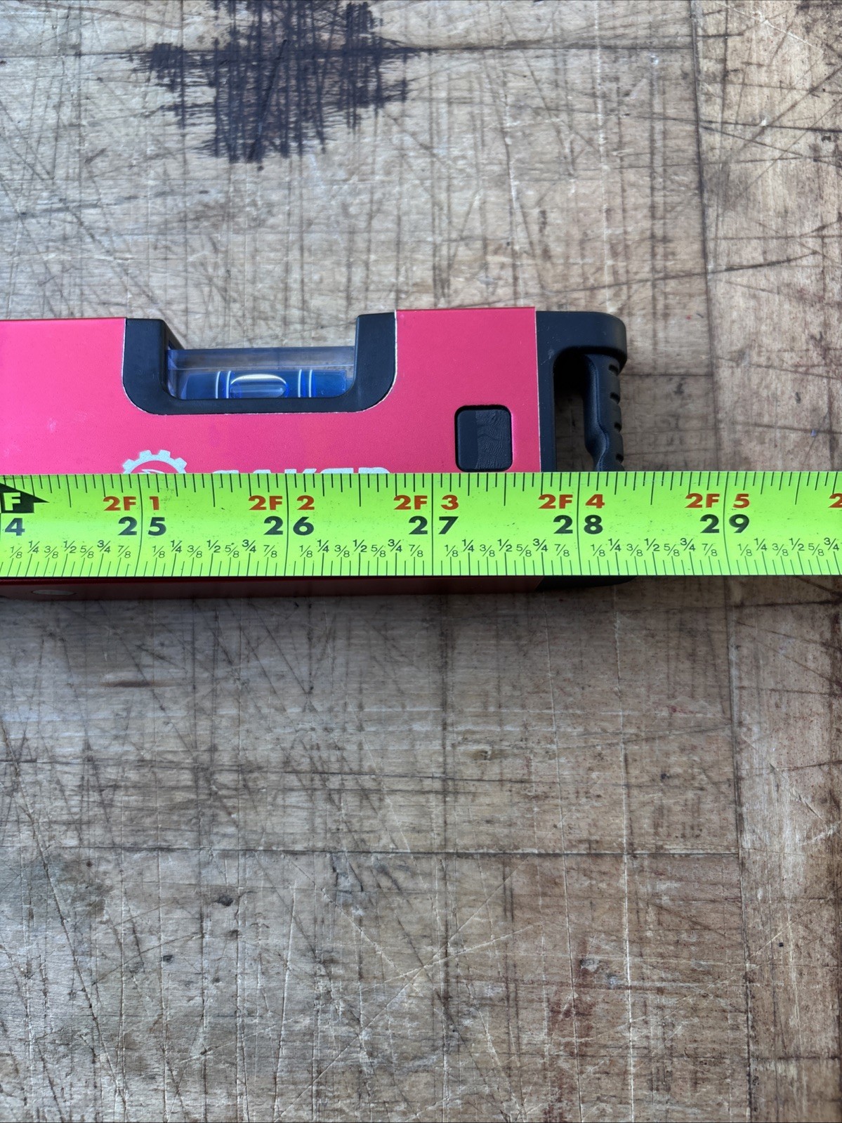 Saker Multi-function Foldable Level, 28-Inch Multi-Angle Measurement Red