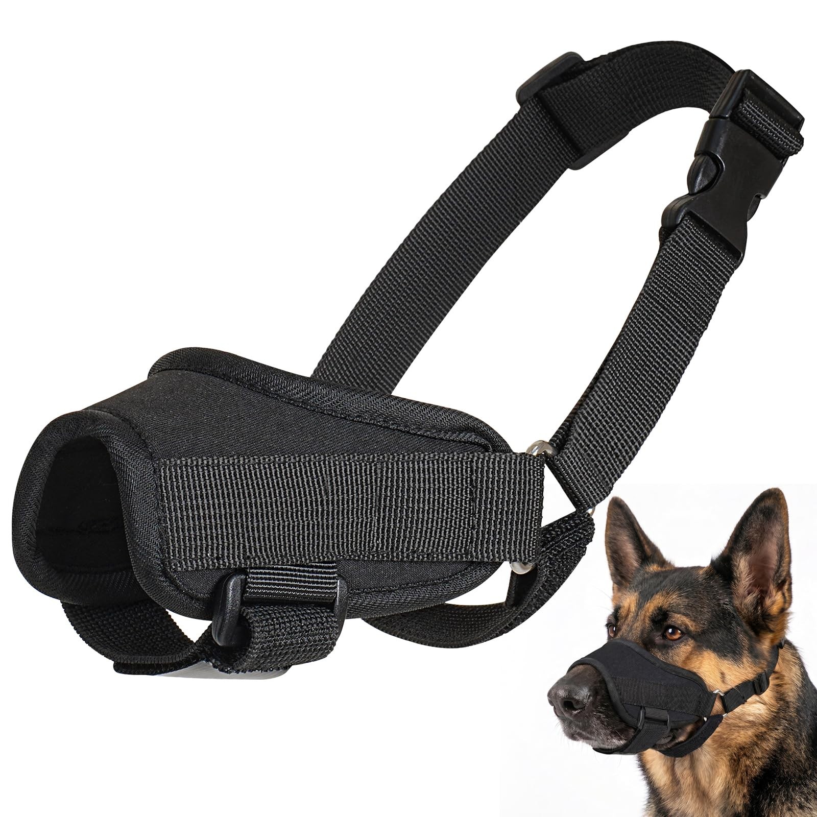 Dog Muzzle Breathable Adjustable No Bite Secure Fit Training Grooming Walking L